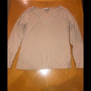 Beige Top with Beads